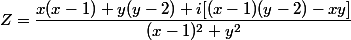 Z=\dfrac{x(x-1)+y(y-2)+i[(x-1)(y-2)-xy]}{(x-1)^2+y^2}
